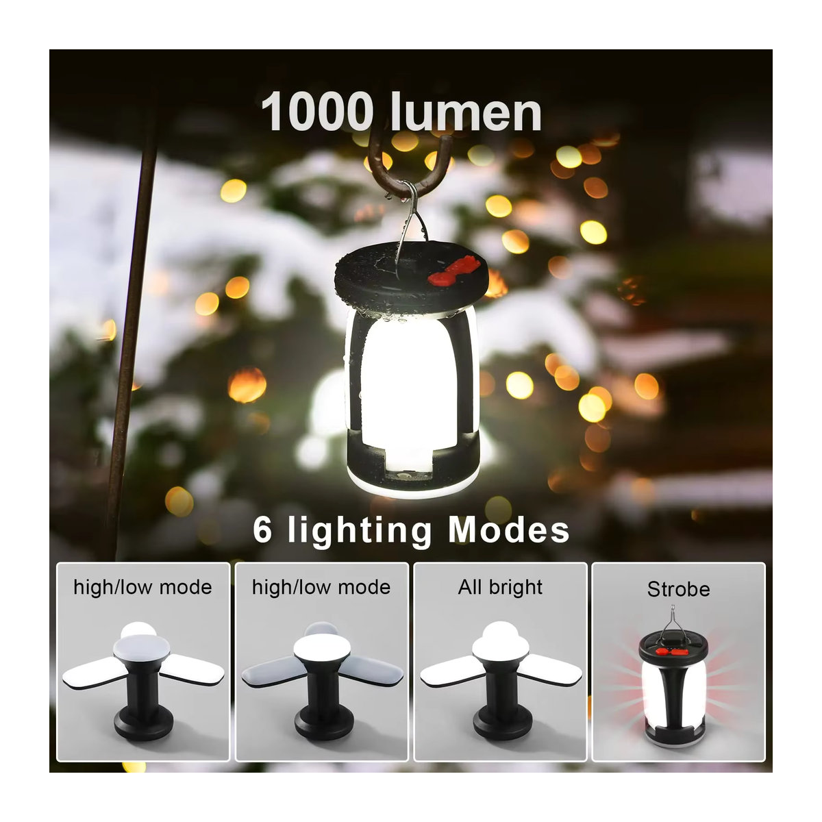 XIWANGFIRE LED Blatt Camping Lampe Solar und USB wiederaufladbar für Zelt, Angeln und Reise - Bild 4