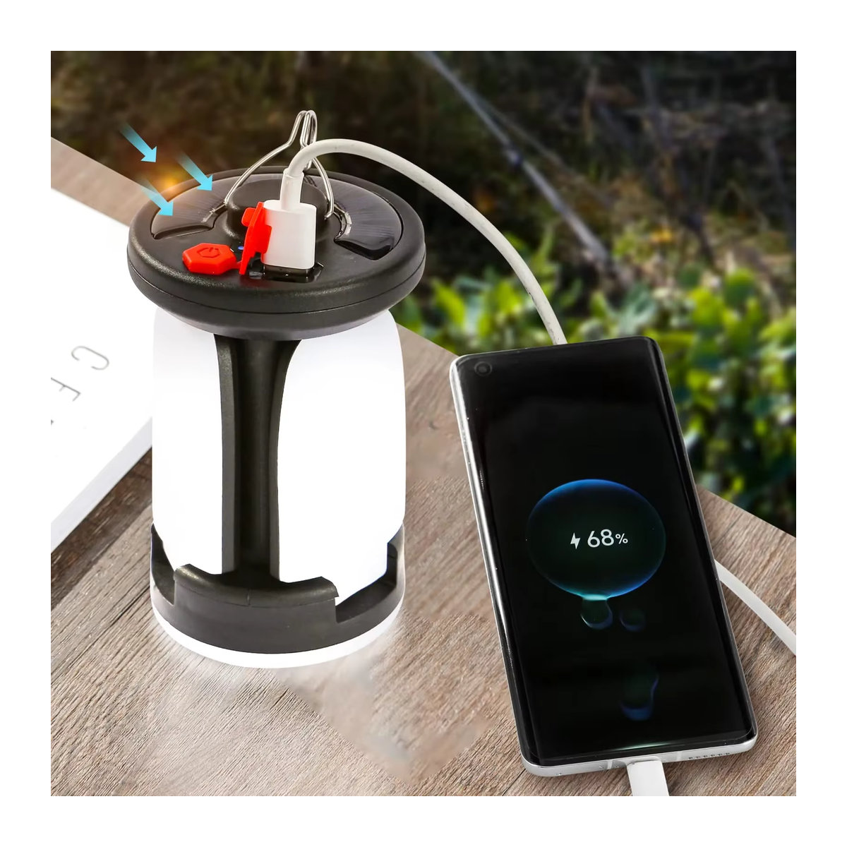 XIWANGFIRE LED Blatt Camping Lampe Solar und USB wiederaufladbar für Zelt, Angeln und Reise - Bild 5