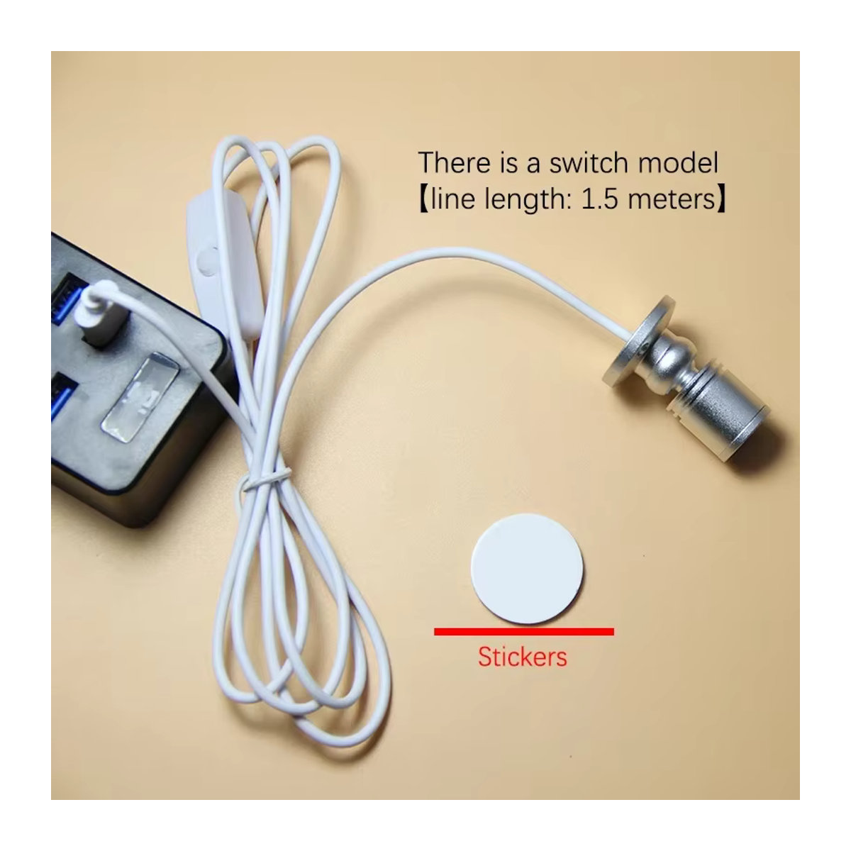 XIWANGFIRE LED Möbelbeleuchtung Mini Spot Licht Schwarz, 3W USB 5V, drehbar für Schrank, Vitrine und Schmuckdisplay - Bild 3