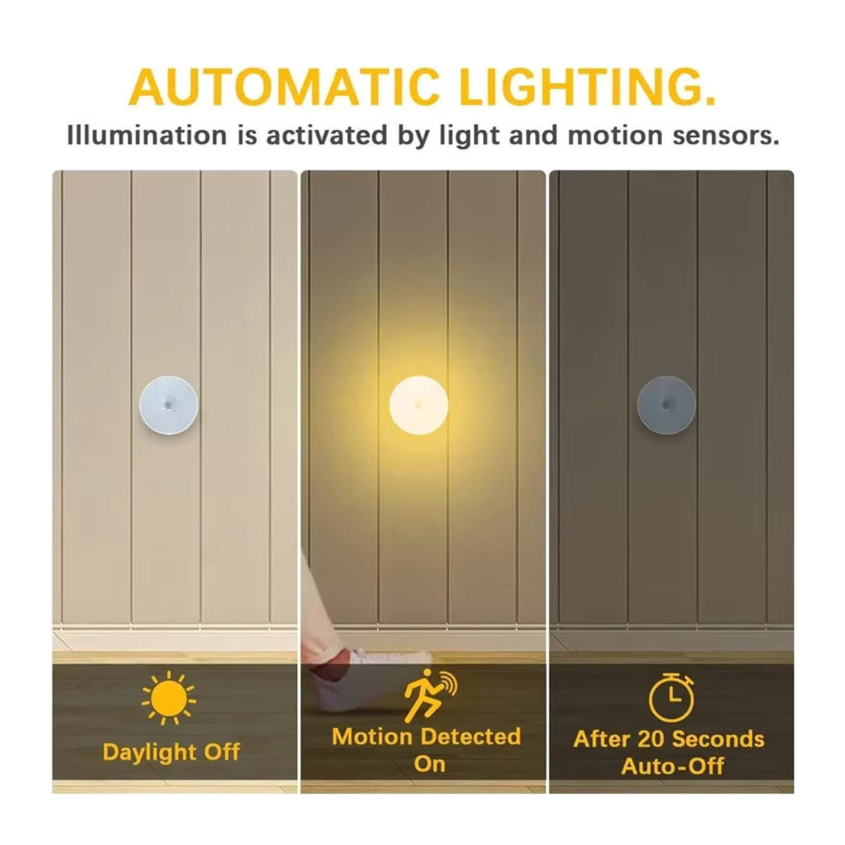 XIWANGFIRE LED Nachtlicht mit Bewegungssensor, USB aufladbare magnetische Wandleuchte für Küche, Schlafzimmer und Treppen, minimalistisches Design - Bild 4