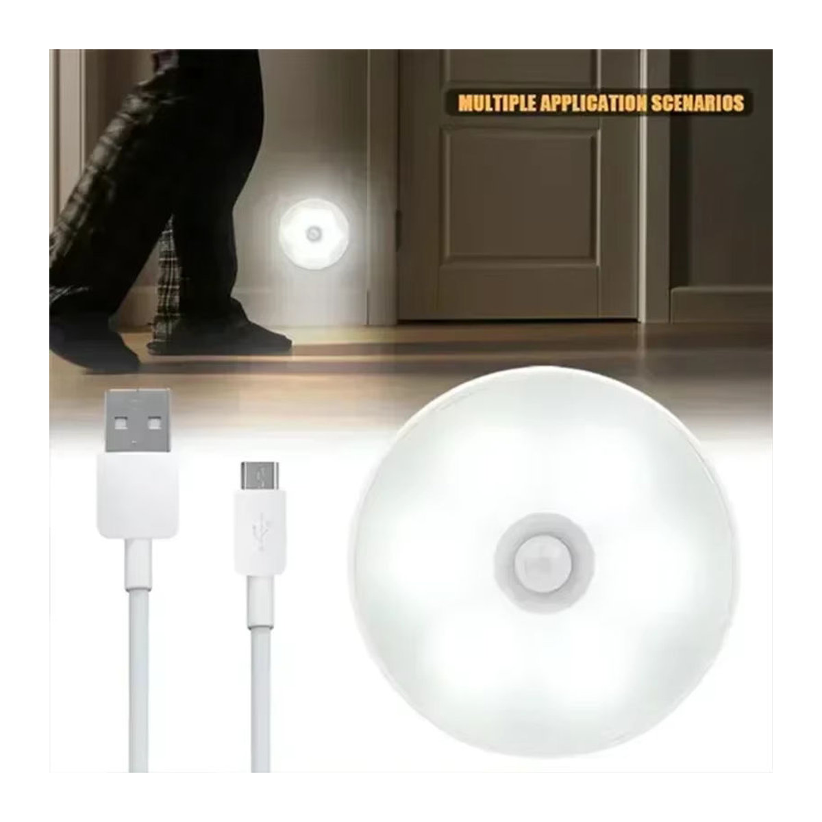 XIWANGFIRE LED Nachtlicht mit Bewegungssensor, USB aufladbare magnetische Wandleuchte für Küche, Schlafzimmer und Treppen, minimalistisches Design - Bild 5