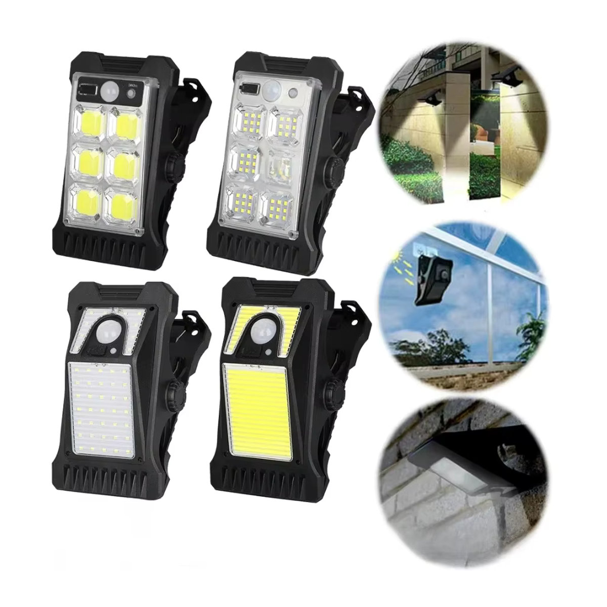 XIWANGFIRE LED Solar-Gartenleuchte mit Bewegungsmelder und 3 Modi, wasserdichte Solar-Clip-Lampe in Schwarz - Bild 7
