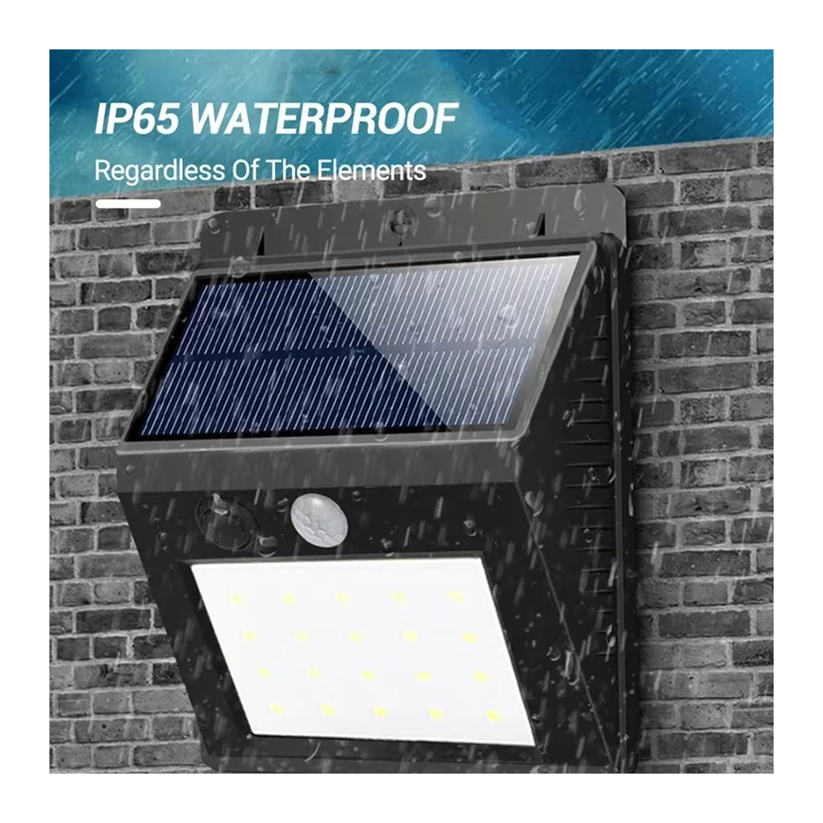 XIWANGFIRE LED Solar Wandleuchte mit Bewegungssensor, wasserdicht, Schwarz, minimalistisches Design für Garten, Hof und Garage - Bild 5