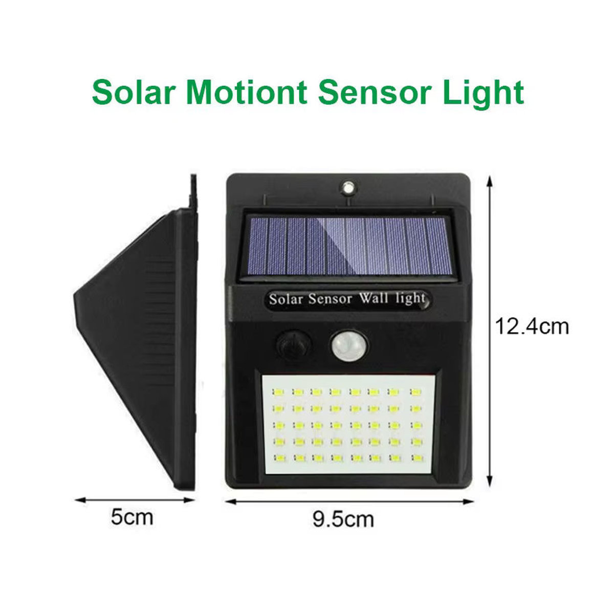 XIWANGFIRE LED Solar Wandleuchte mit PIR Bewegungssensor, Wasserdicht, Schwarz, Minimalistisches Design - Bild 5