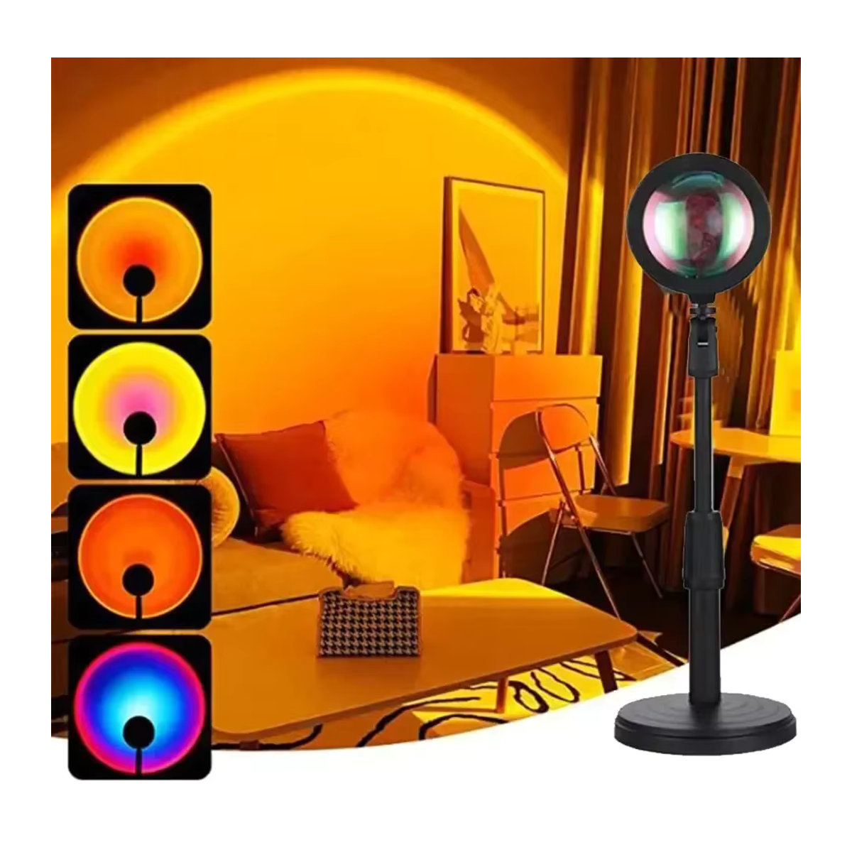 XIWANGFIRE RGB Sonnenuntergang-Projektorlampe in Bunt mit 16 Farben für moderne Heimdekoration und Party-Atmosphäre - Bild 3