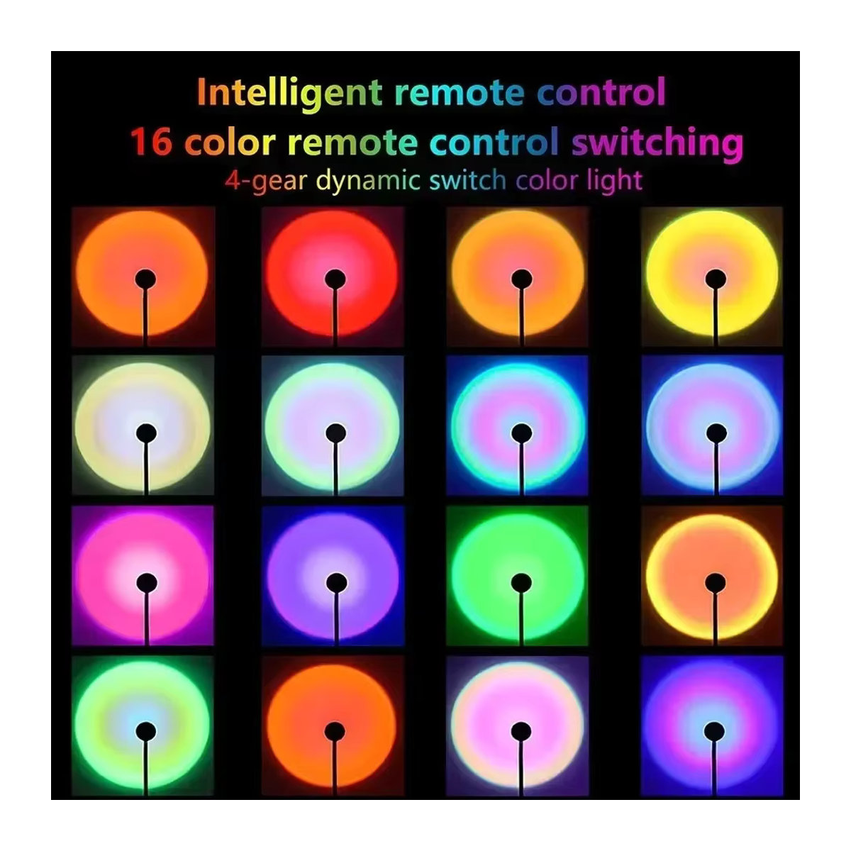 XIWANGFIRE RGB Sonnenuntergang-Projektorlampe in Bunt mit 16 Farben für moderne Heimdekoration und Party-Atmosphäre - Bild 4