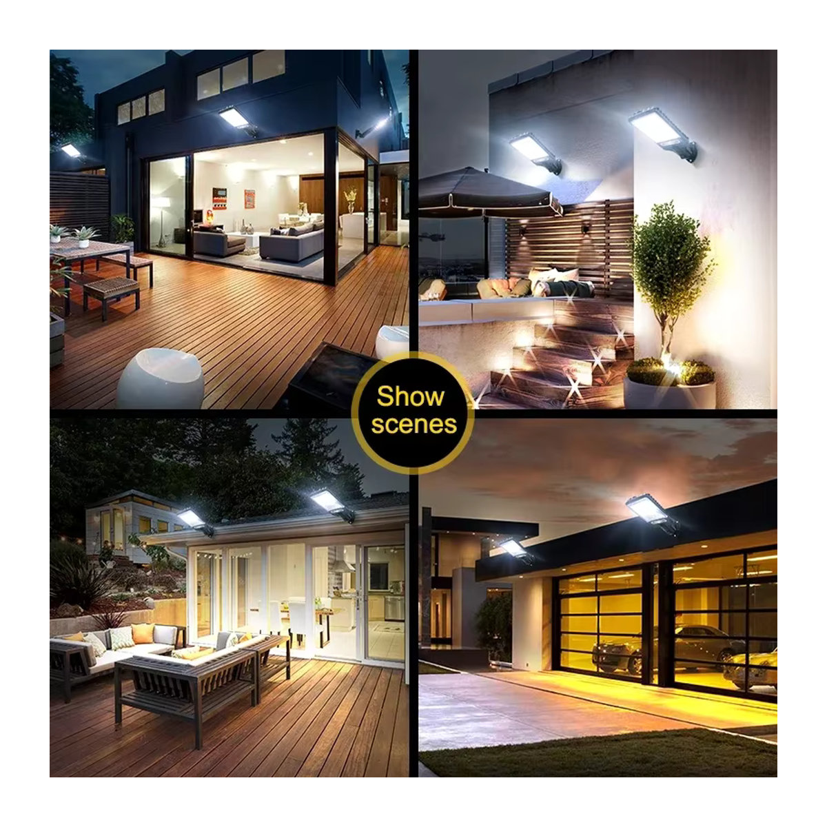 XIWANGFIRE Solar Außenwandleuchte mit Bewegungssensor und 117 COB LED, Wasserdicht, Schwarz, Modern - Bild 5