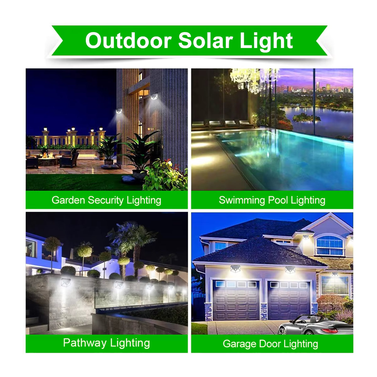 XIWANGFIRE Solar-LED-Wandleuchte mit Bewegungsmelder, wasserdichte Außenleuchte für Garten und Zaun, Schwarz - Bild 6