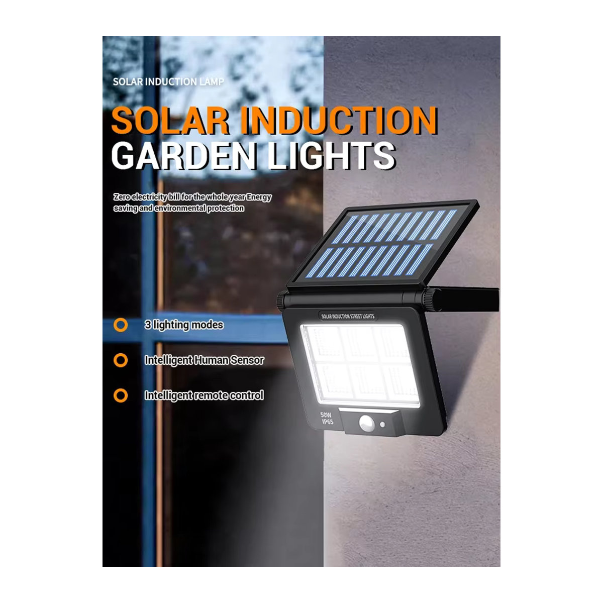 XIWANGFIRE Solar-LED-Wandleuchte mit Bewegungsmelder, wasserdichte Außenleuchte für Garten und Zaun, Schwarz - Bild 7