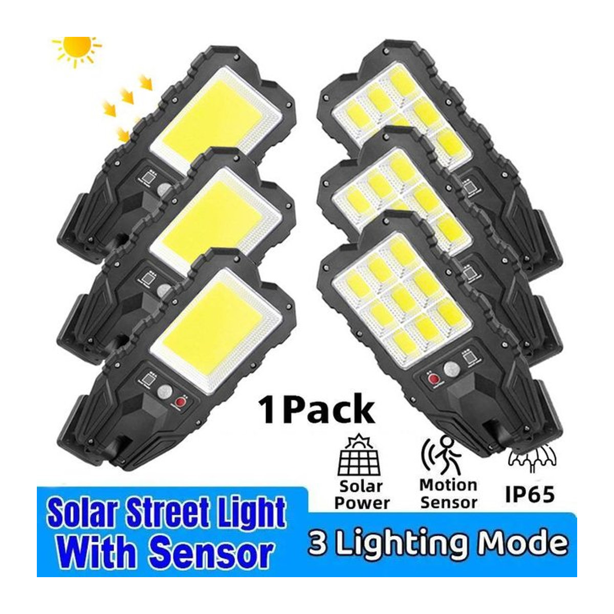 XIWANGFIRE Solar LED Wandleuchte Schwarz mit 3 Modi und Motion Sensor für den Außenbereich - Bild 1