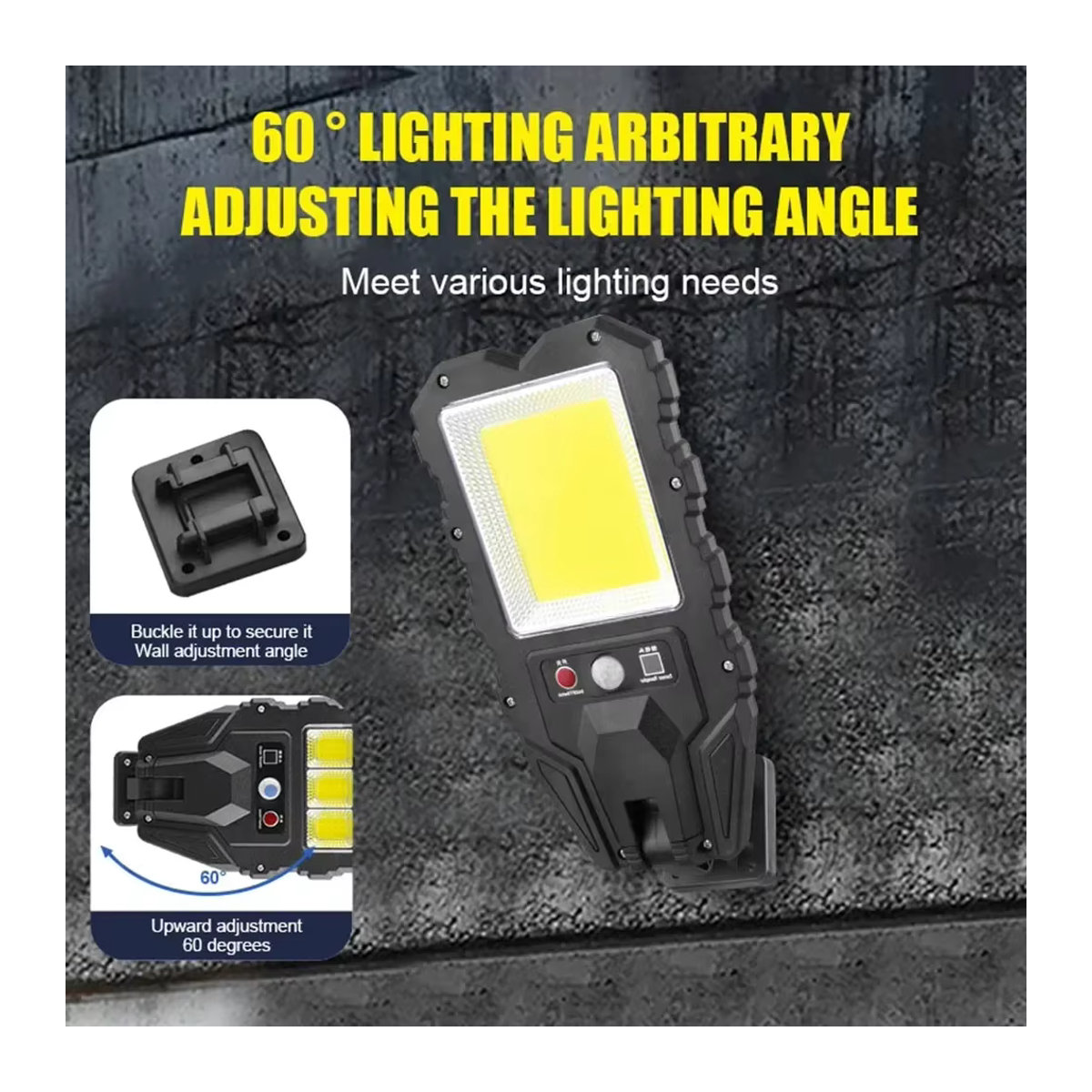 XIWANGFIRE Solar LED Wandleuchte Schwarz mit 3 Modi und Motion Sensor für den Außenbereich - Bild 4