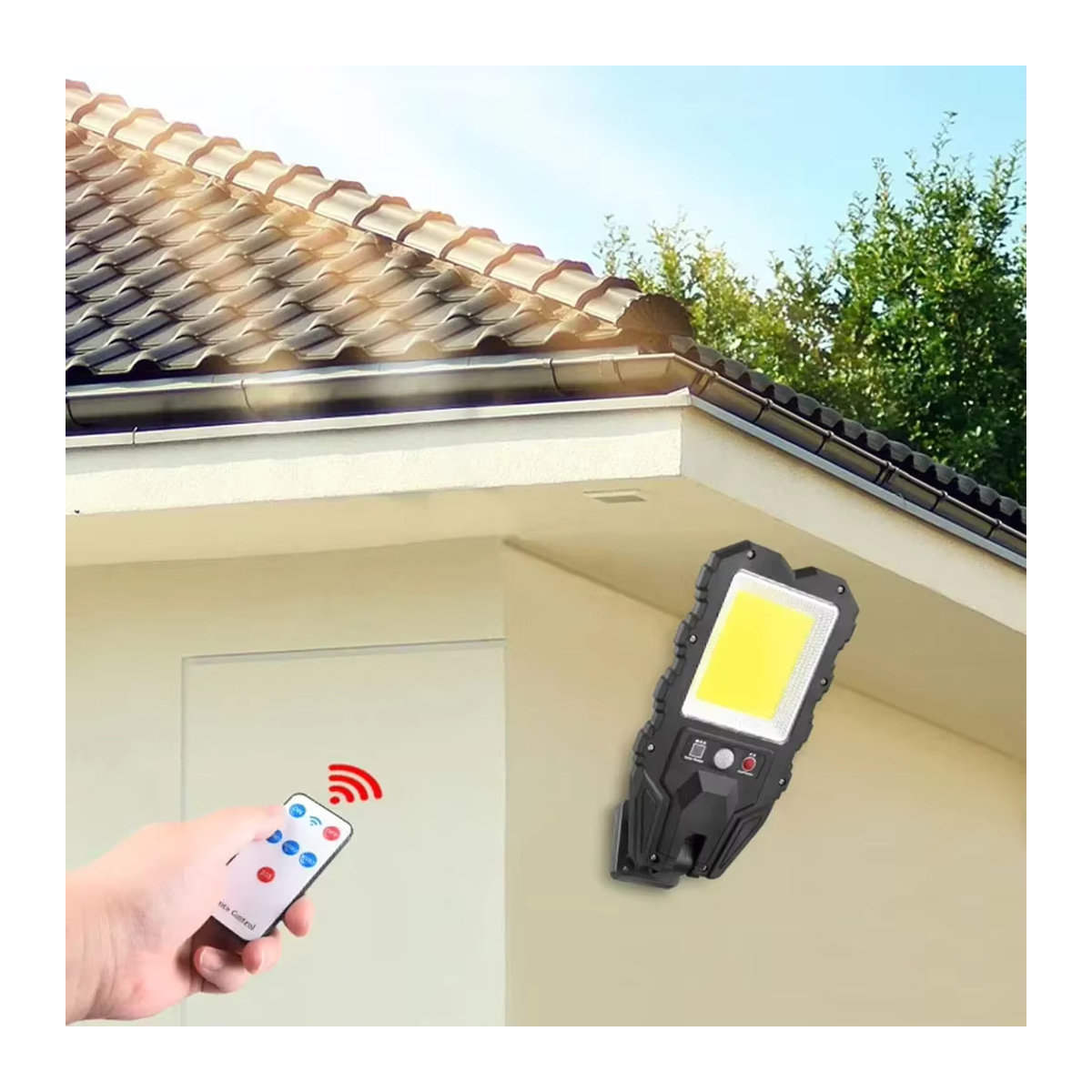 XIWANGFIRE Solar LED Wandleuchte Schwarz mit 3 Modi und Motion Sensor für den Außenbereich - Bild 5