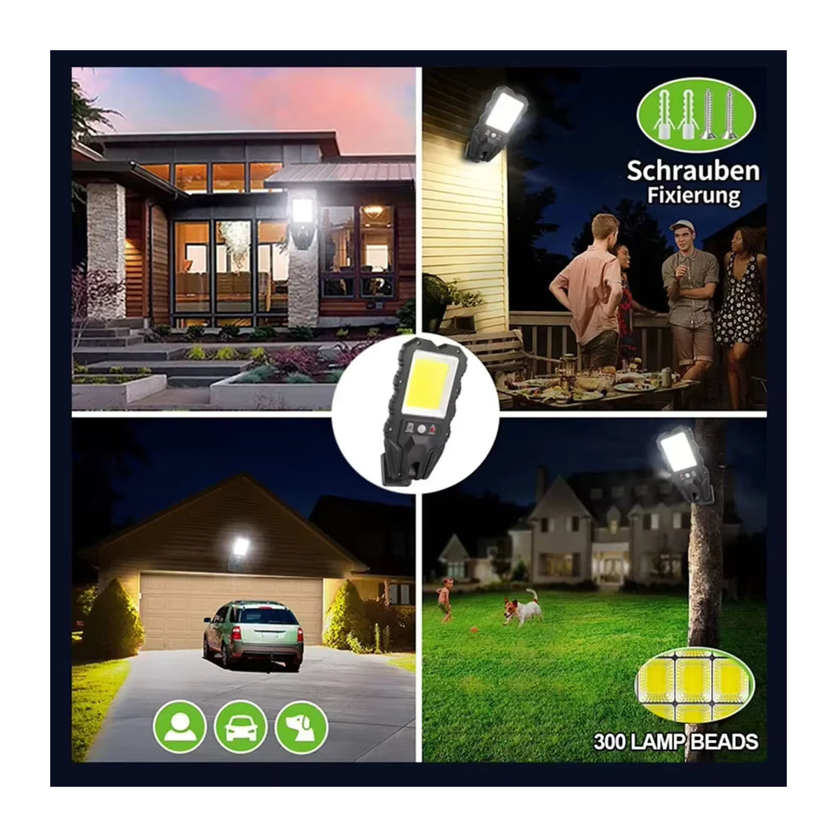 XIWANGFIRE Solar LED Wandleuchte Schwarz mit 3 Modi und Motion Sensor für den Außenbereich - Bild 6