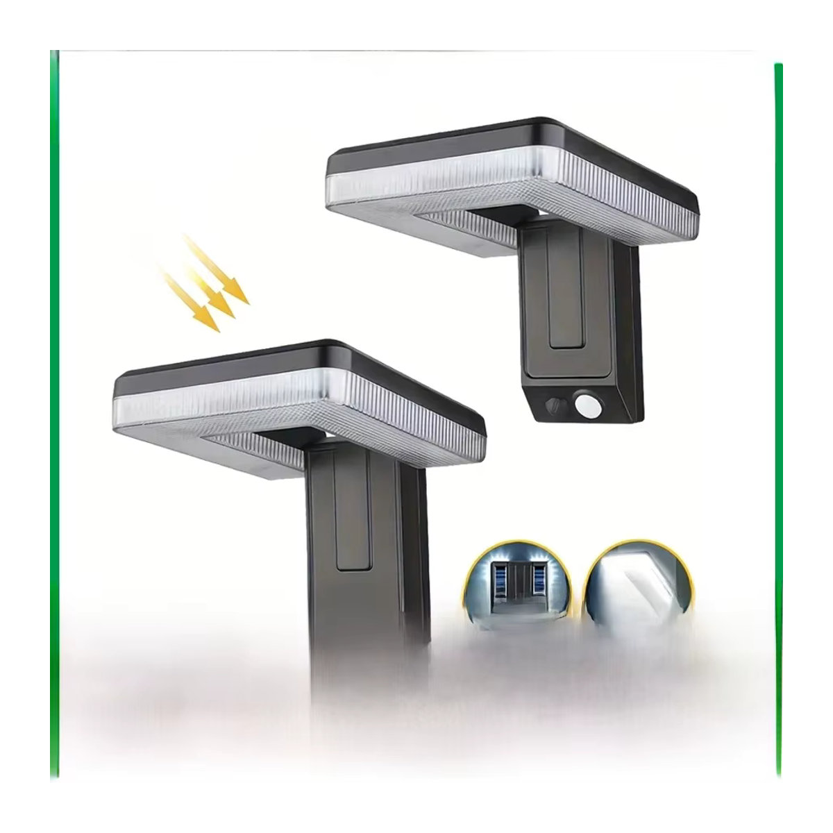 XIWANGFIRE Solar-Wandleuchte Schwarz mit LED, Bewegungsmelder und Fernbedienung, faltbare Außenlampe mit 3 Modi und IP65 Wasserdichtigkeit - Bild 7