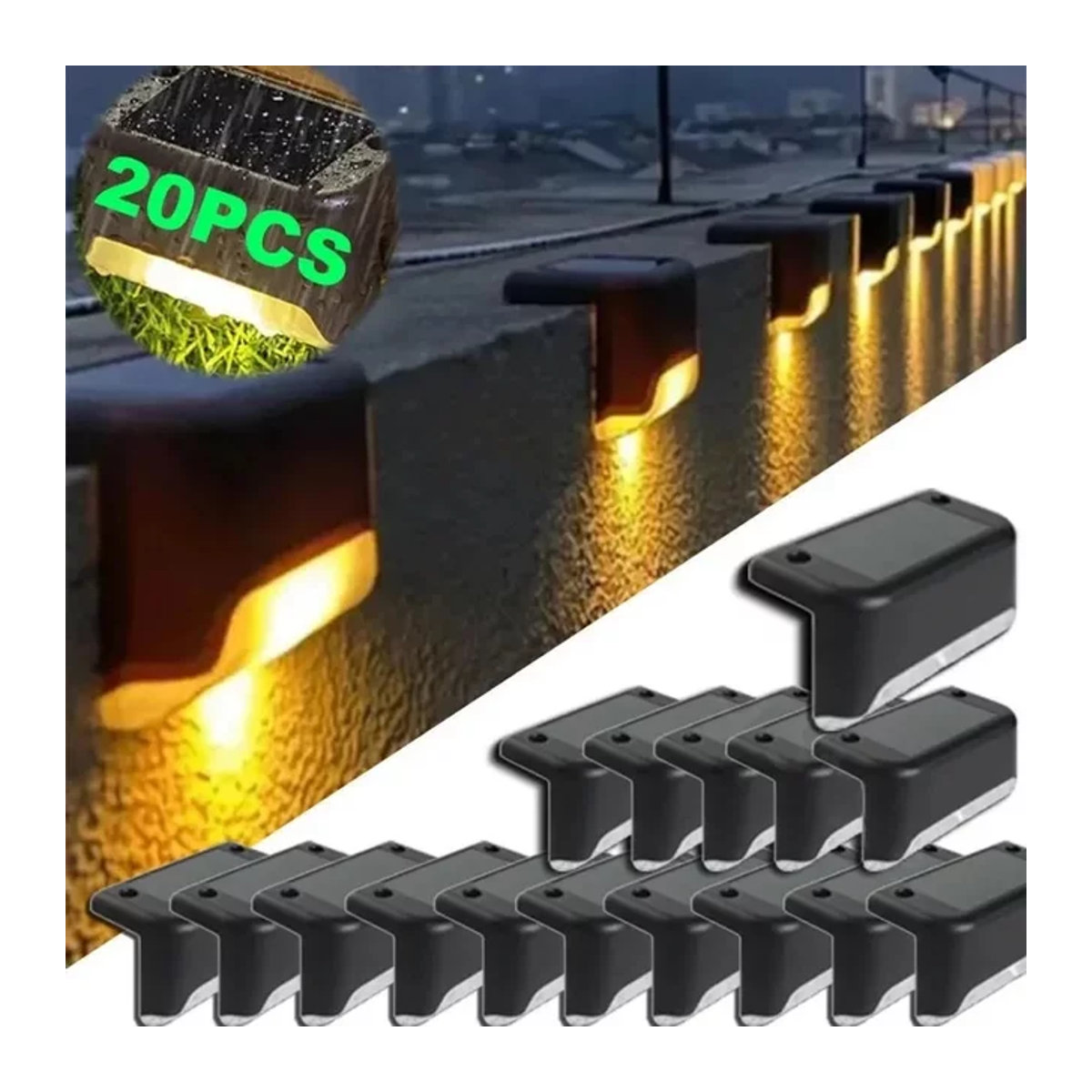XIWANGFIRE Solar Wegeleuchte LED Warmweiß Schwarz Minimalistisch Wasserdicht für Garten und Terrasse - Bild 1