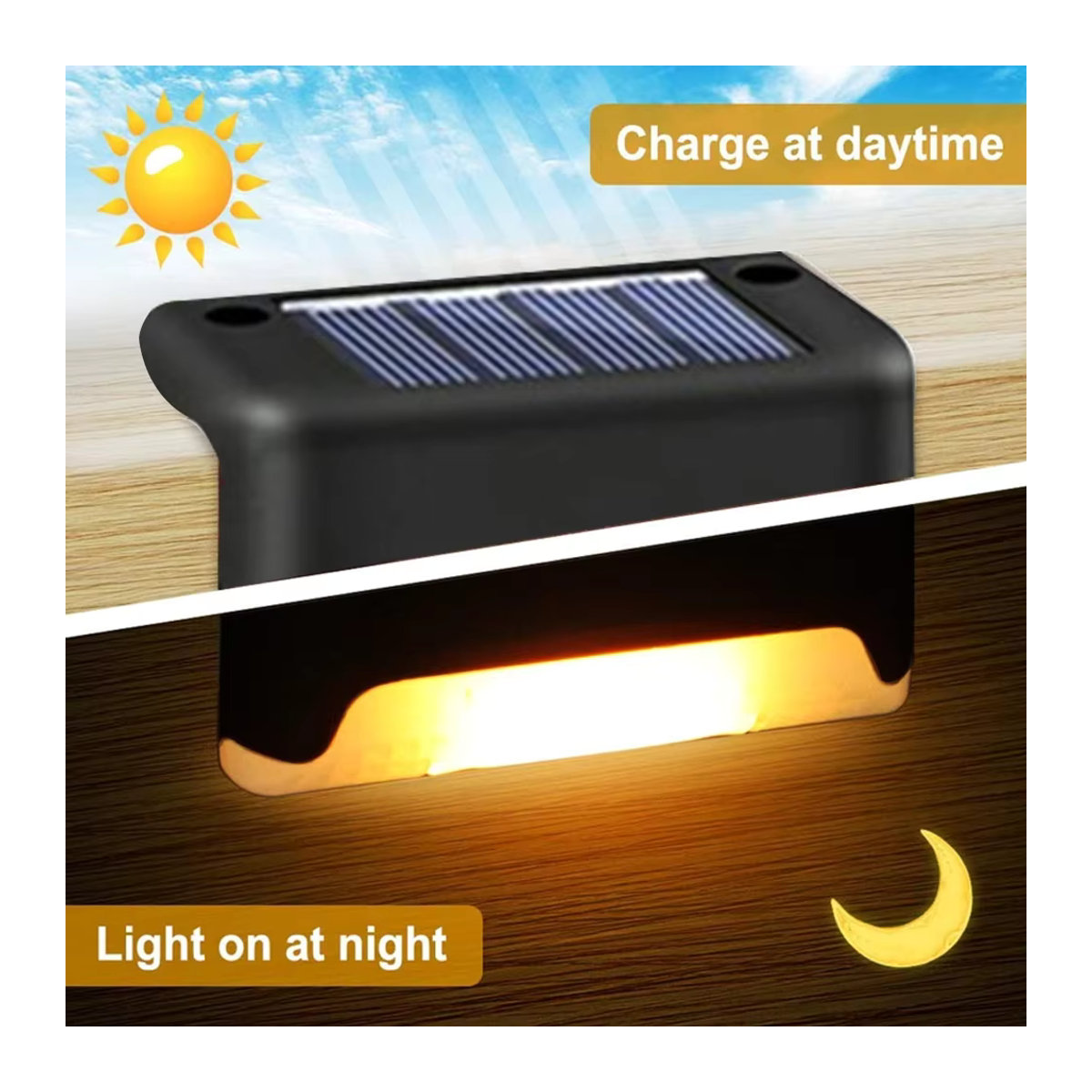 XIWANGFIRE Solar Wegeleuchte LED Warmweiß Schwarz Minimalistisch Wasserdicht für Garten und Terrasse - Bild 2