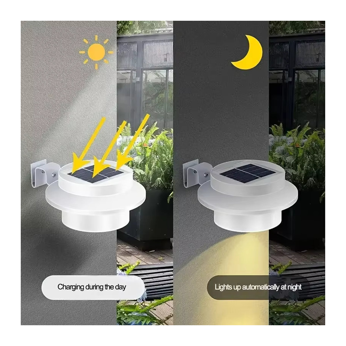 XIWANGFIRE Solarleuchte aus Aluminium in Weiß, minimalistische Außenbeleuchtung für Garten, Terrasse und Veranda - Bild 3