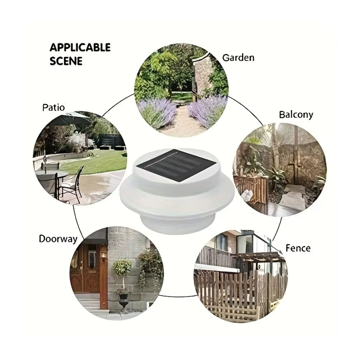 XIWANGFIRE Solarleuchte aus Aluminium in Weiß, minimalistische Außenbeleuchtung für Garten, Terrasse und Veranda - Bild 4