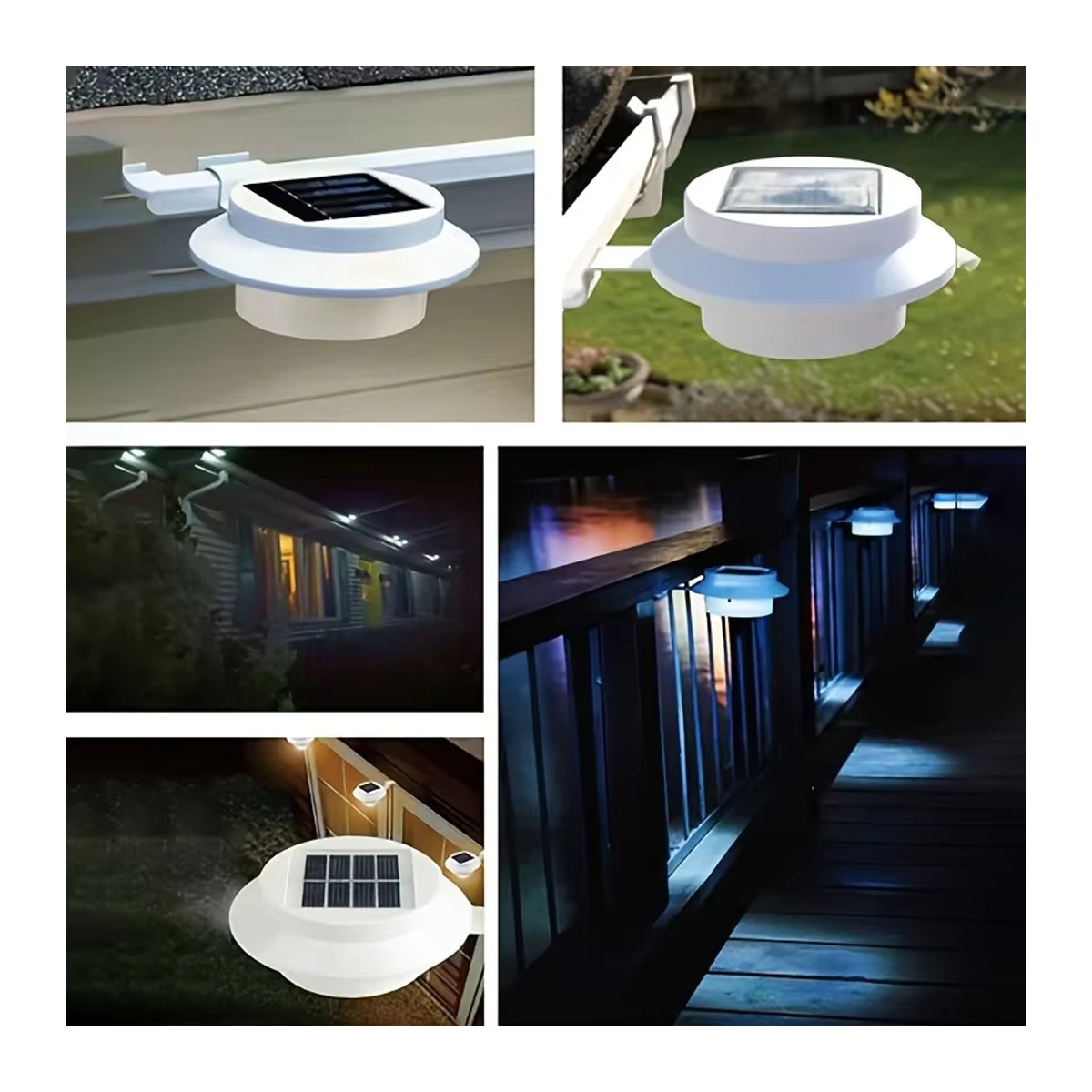 XIWANGFIRE Solarleuchte aus Aluminium in Weiß, minimalistische Außenbeleuchtung für Garten, Terrasse und Veranda - Bild 5