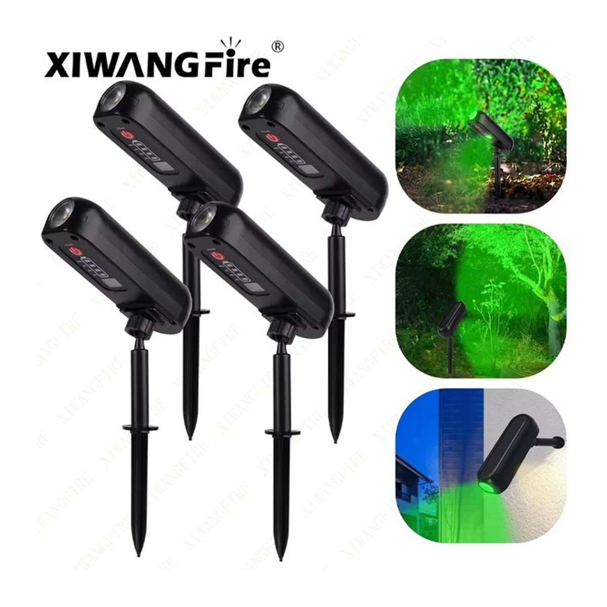 XIWANGFIRE Solarleuchte LED Outdoor Garten Scheinwerfer IP65 wasserdicht Schwarz Modern - Bild 1
