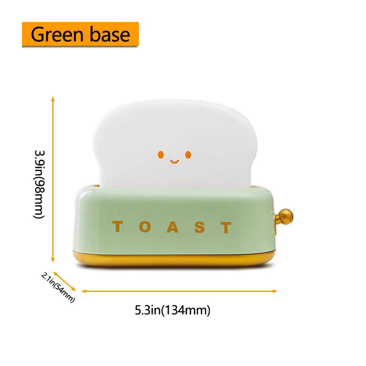 XIWANGFIRE Toaster-Lampe als wiederaufladbare LED-Nachtleuchte mit Metallakzenten in Rosa oder Grün - Bild 5