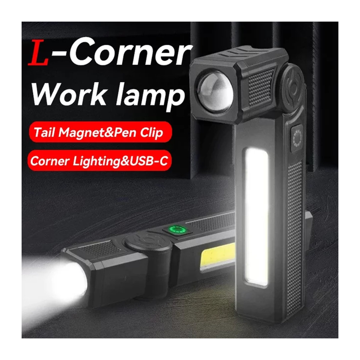 XIWANGFIRE Tragbare High Power LED Taschenlampe mit USB-Ladefunktion, Magnet und 5 Modi für Camping, Auto und Reparaturarbeiten - Bild 1