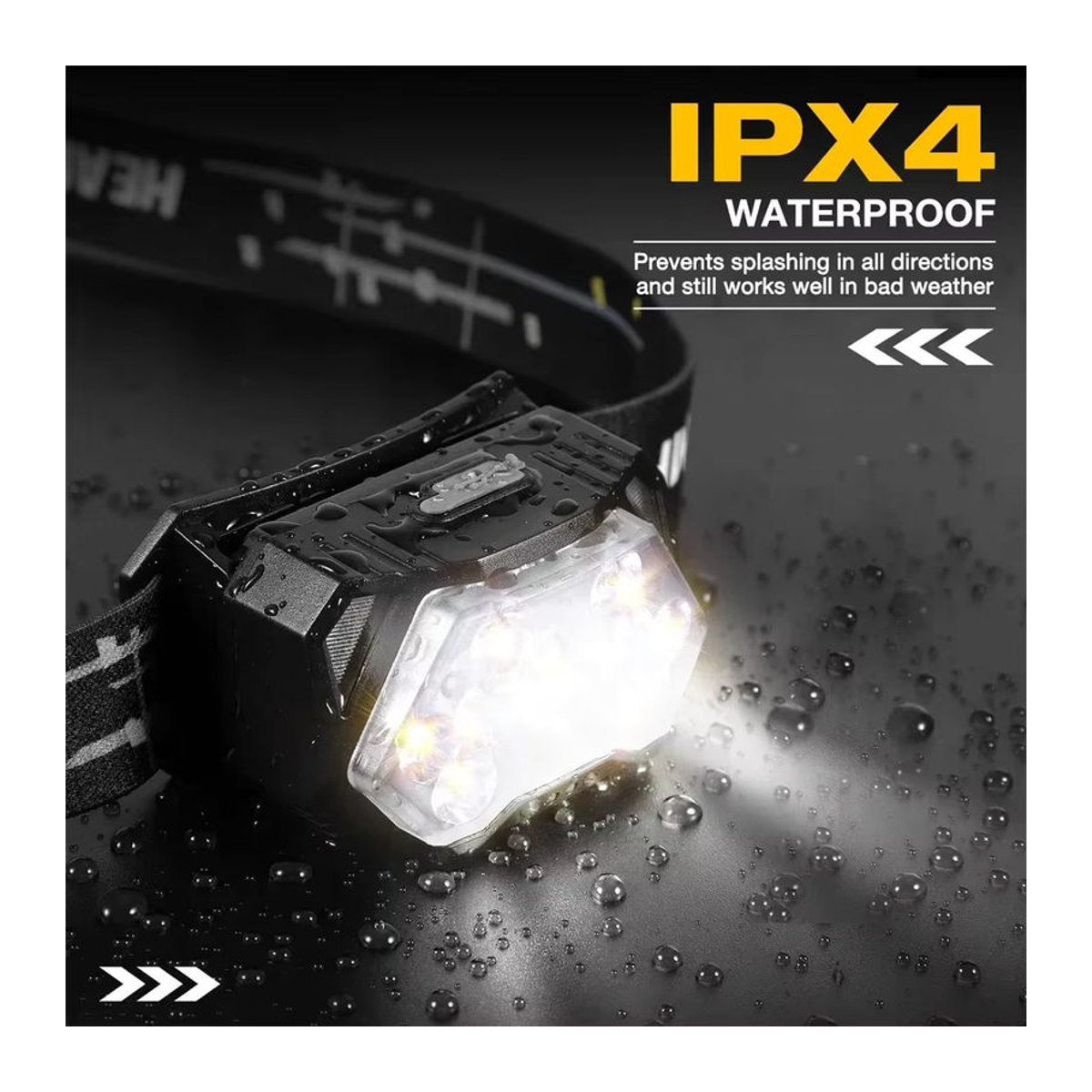 XIWANGFIRE USB aufladbare LED Stirnlampe mit Bewegungssensor und 1200 mAh Akku für Camping und Angeln - Bild 6