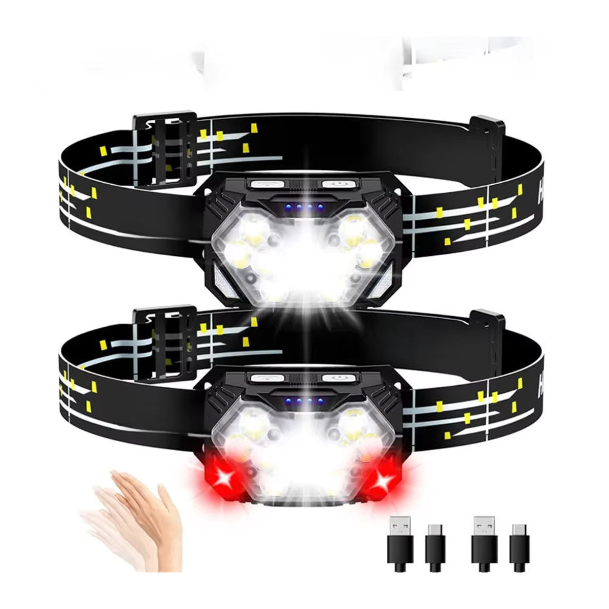 XIWANGFIRE USB aufladbarer LED Motion Sensor Scheinwerfer mit 2000LM für Camping und Outdoor - Bild 7