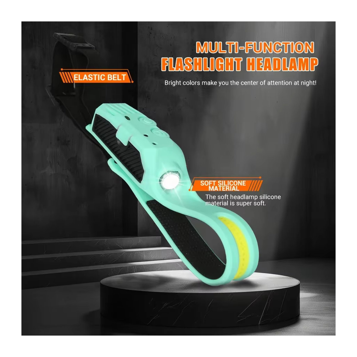 XIWANGFIRE Wiederaufladbare Sensor-LED-Stirnlampe mit 5 Modi und integriertem 18650 Akku, IPX4 wasserdicht, ideal für Angeln, Camping und Nachtlauf - Bild 3