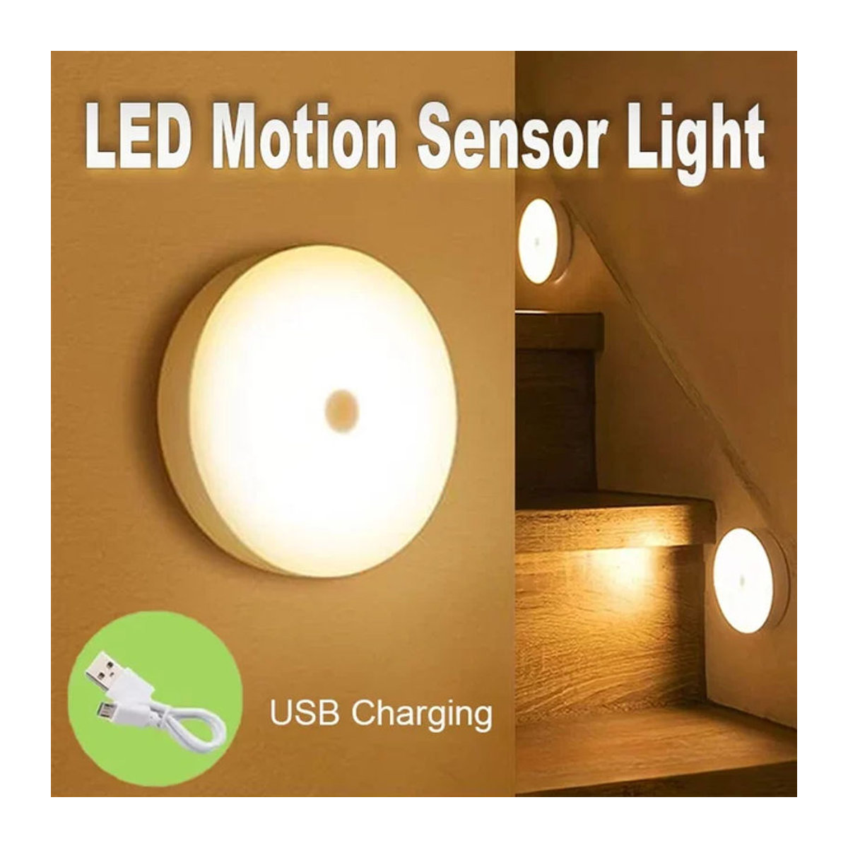 XIWANGFIRE Wiederaufladbares LED Nachtlicht mit Bewegungsmelder und USB, minimalistische Schrankleuchte für Küche, Schlafzimmer, Badezimmer und Flur - Bild 1
