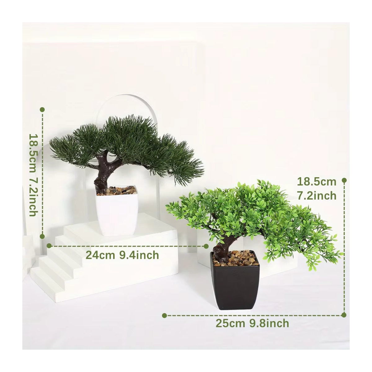 Xiya Blume Künstlicher Kiefernnadel-Bonsai in Grün als Zen-Garten-Dekoration aus Kunststoff - Bild 1