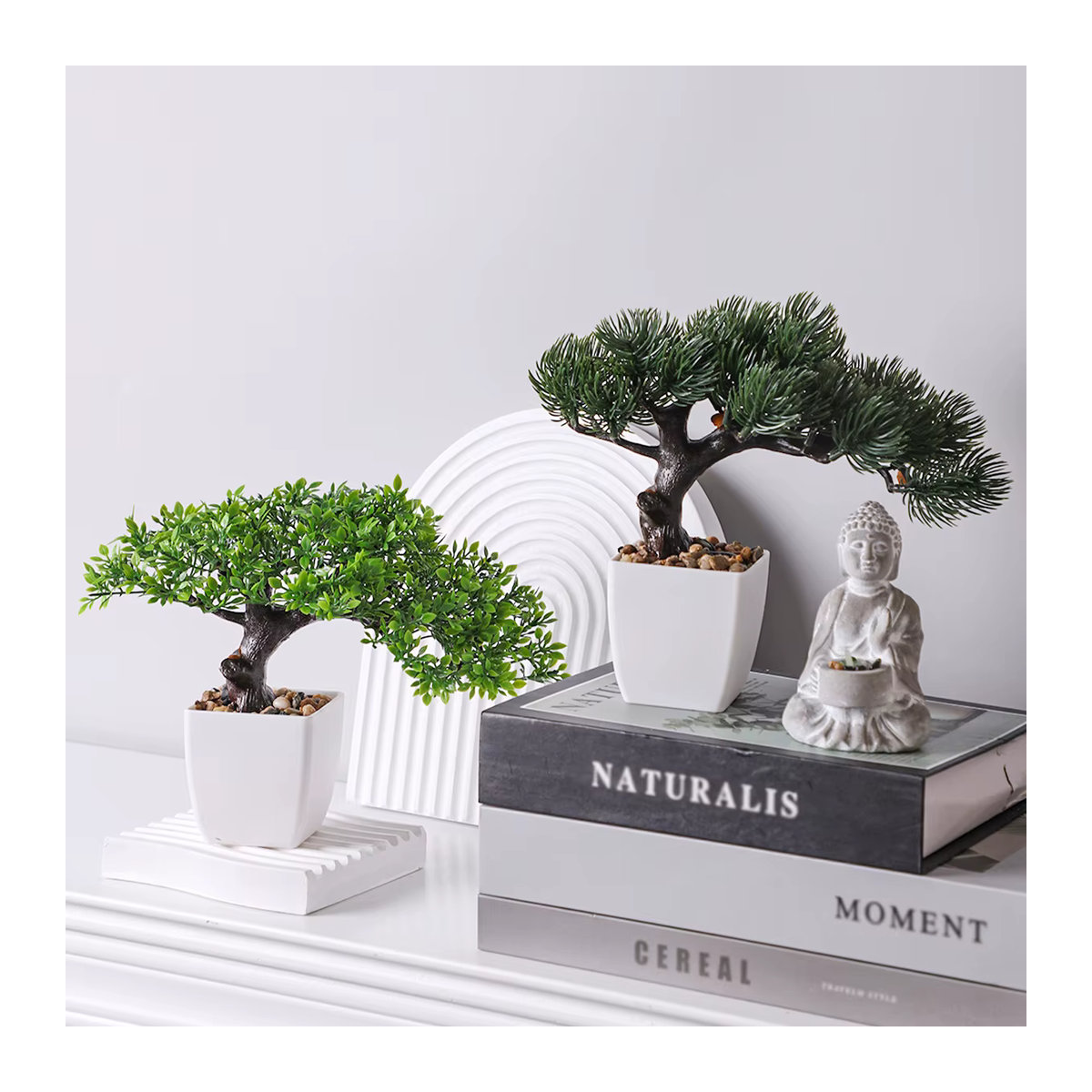 Xiya Blume Künstlicher Kiefernnadel-Bonsai in Grün als Zen-Garten-Dekoration aus Kunststoff - Bild 3