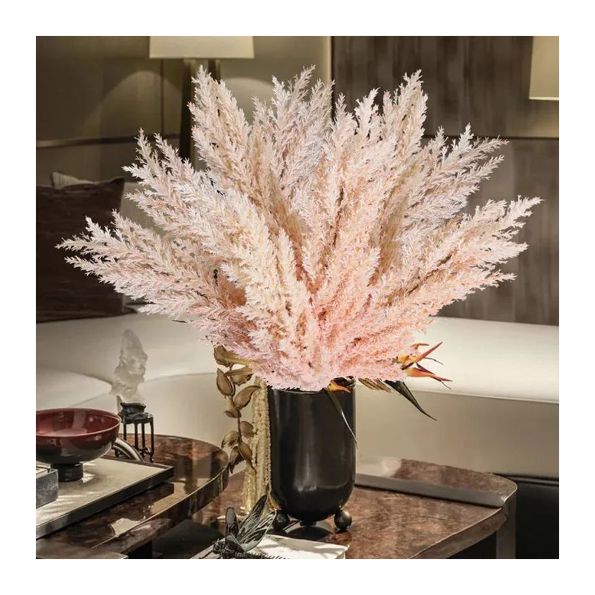 XIYA FLOWER Künstliches Pampasgras in Beige und Braun für die Bohemian Inneneinrichtung als Deko-Arrangement - Bild 1