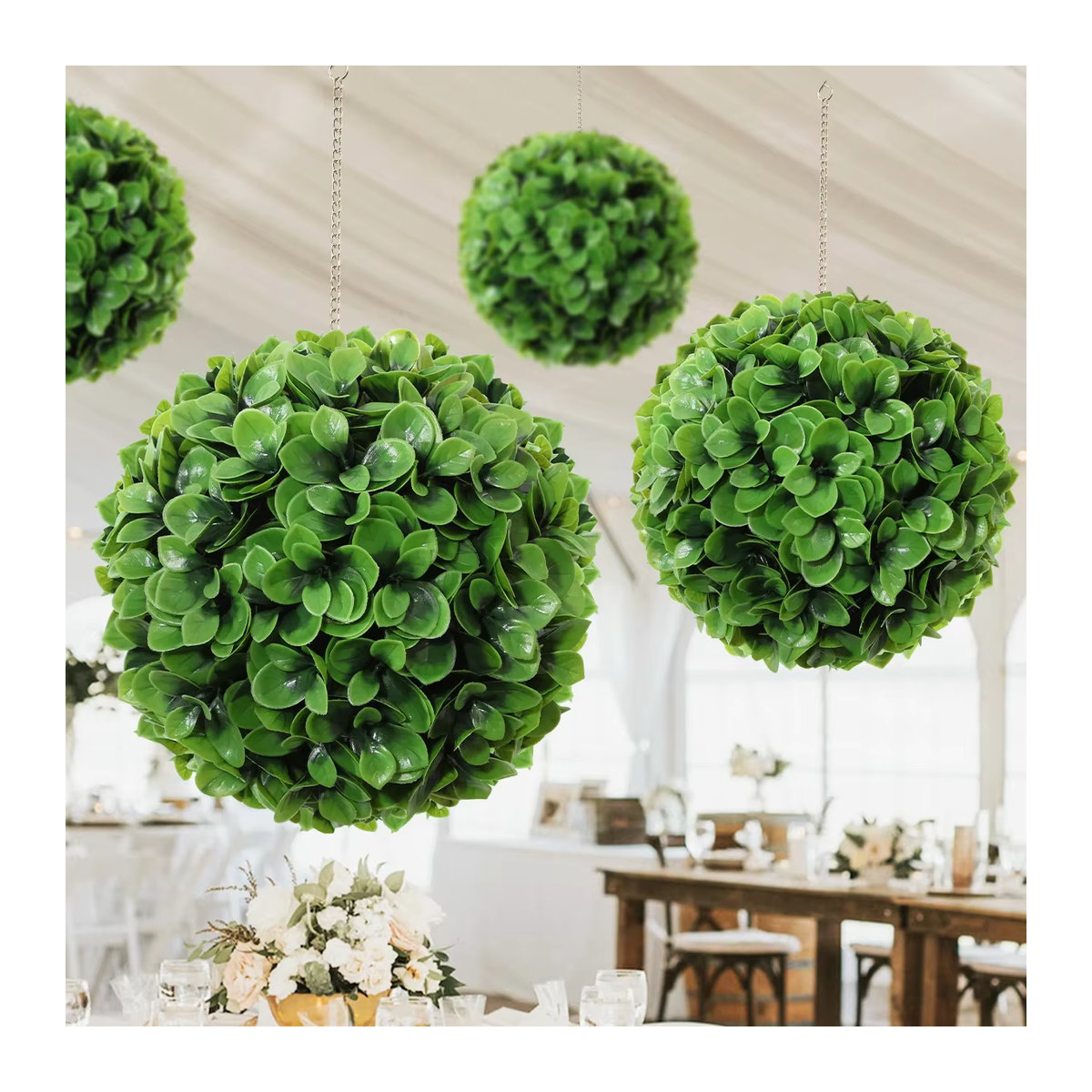 Xiya Künstlicher Buchsbaum Ball in Grün als Dekoration für Garten, Home Deco und Hochzeiten - Bild 3
