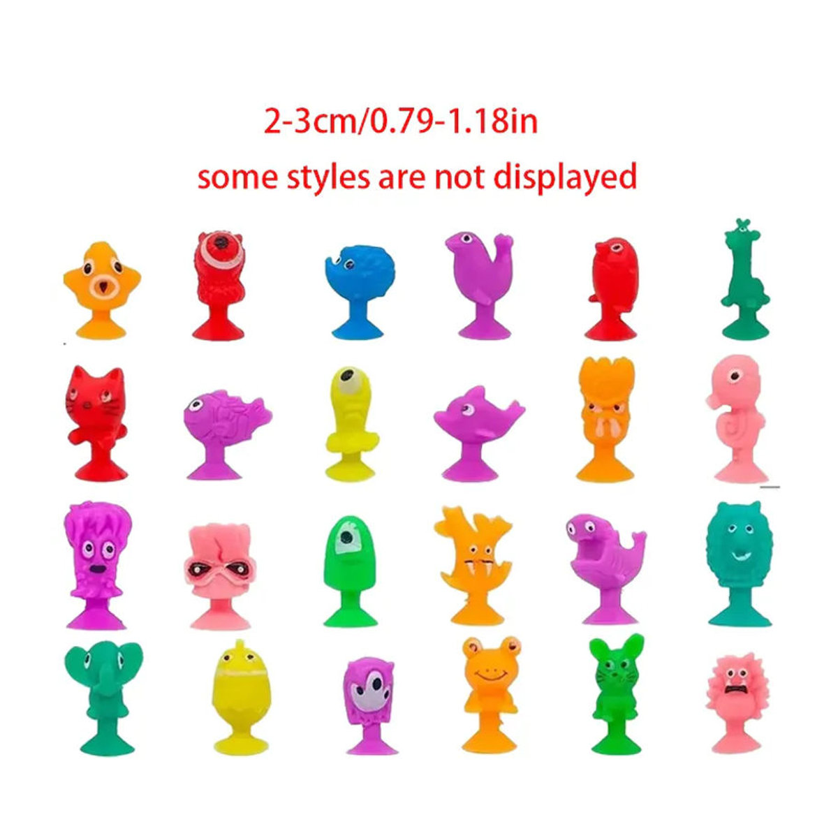 XJM Mini-Saugnapf-Monster Figuren mit Aufbewahrungsbox, mehrfarbige Kunststoff-Dekorationsfiguren für Auto, Büro und Schreibtisch - Bild 2
