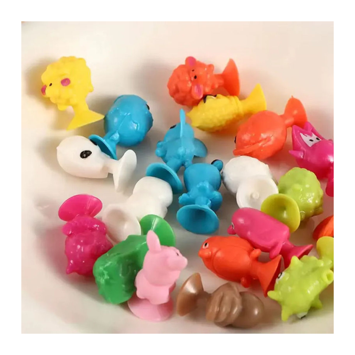 XJM Mini-Saugnapf-Monster Figuren mit Aufbewahrungsbox, mehrfarbige Kunststoff-Dekorationsfiguren für Auto, Büro und Schreibtisch - Bild 5
