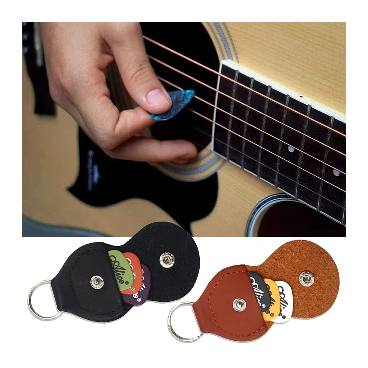 XJM Pick-Aufbewahrungstasche für Gitarre, Ukulele und Bass, 5 Stück, Schwarz - Bild 6