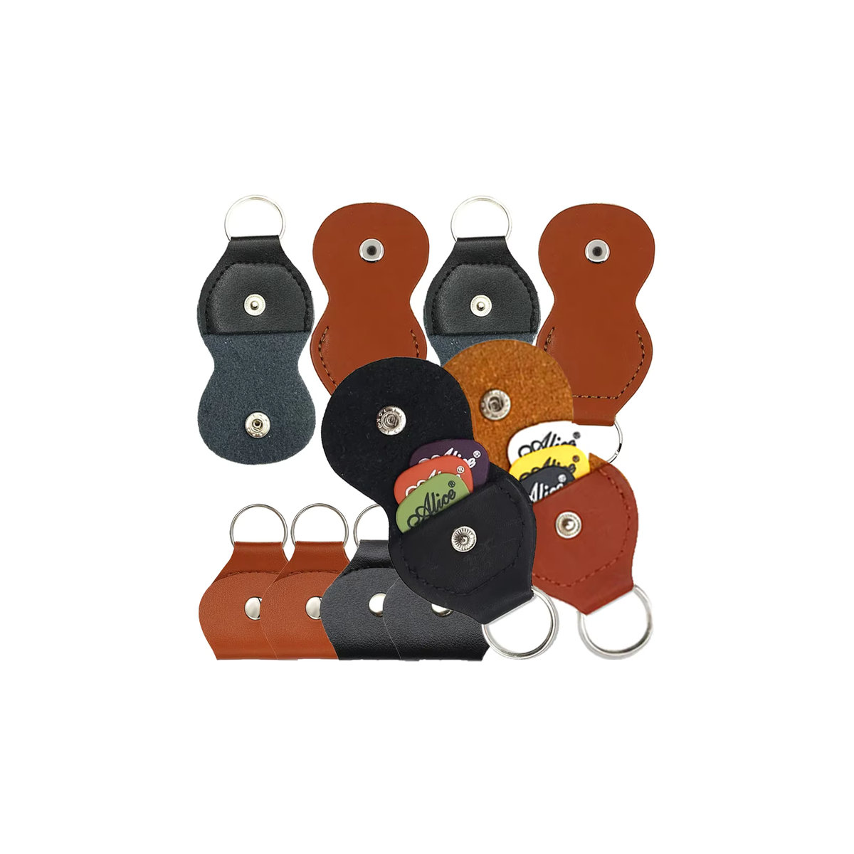 XJM Pick-Aufbewahrungstasche für Gitarre, Ukulele und Bass, 5 Stück, Schwarz - Bild 7