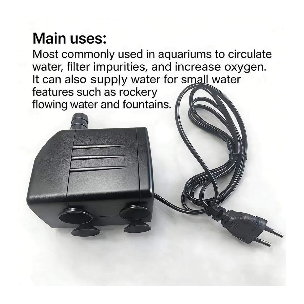 xmshxltd Multifunktionale geräuscharme Aquarium-Tauchpumpe in Schwarz aus Kunststoff für Fischteiche und Wasserzirkulation - Bild 3