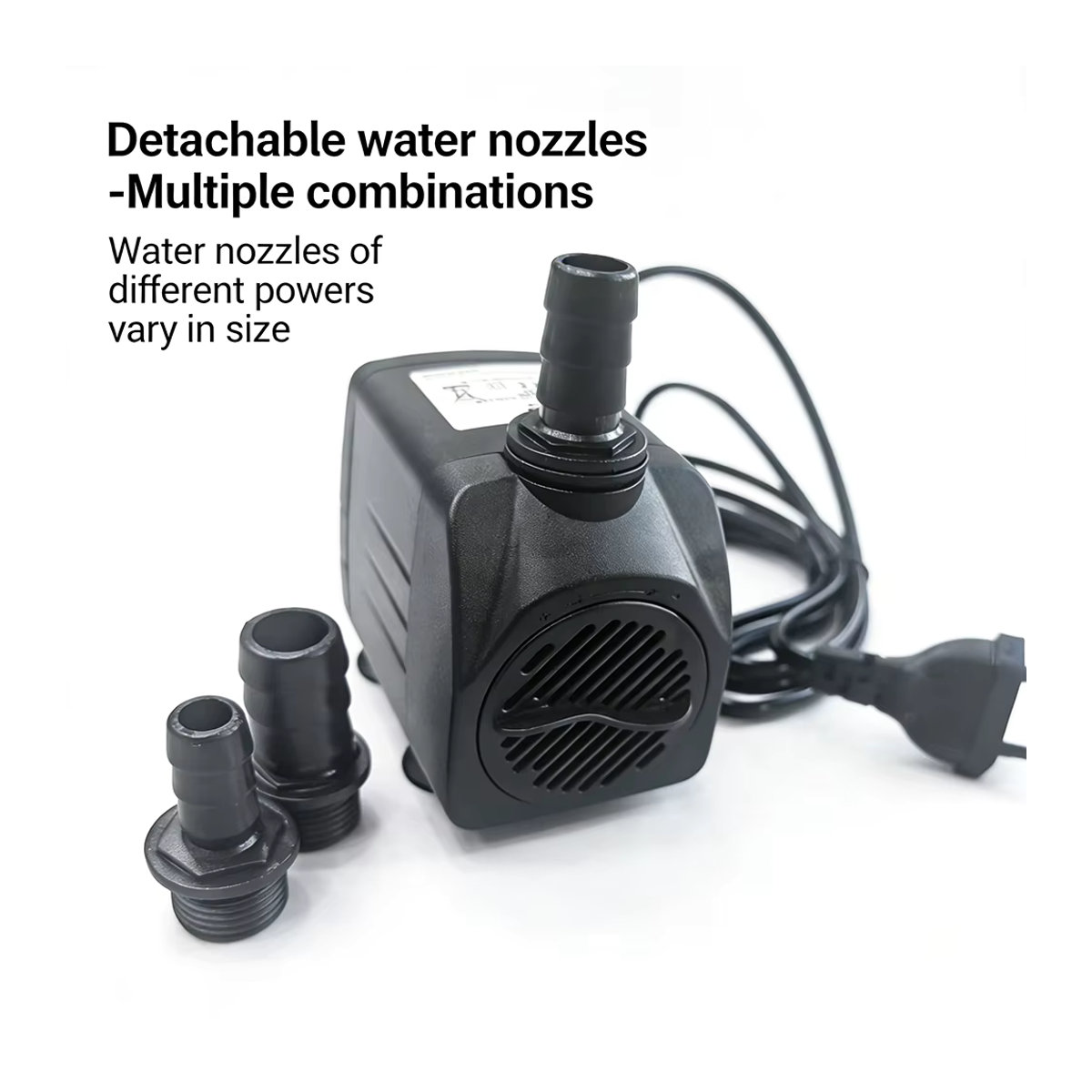 xmshxltd Multifunktionale geräuscharme Aquarium-Tauchpumpe in Schwarz aus Kunststoff für Fischteiche und Wasserzirkulation - Bild 4