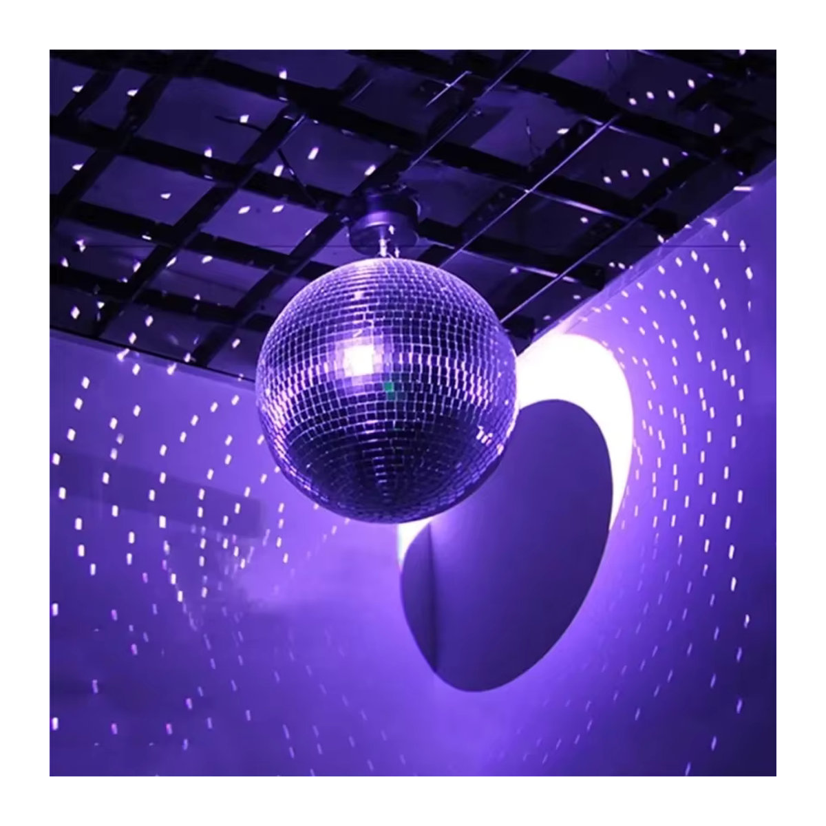 XMSJ Disco-Kugel aus Glas in Silber, runde Spiegelkugel mit Schlaufe zum Aufhängen, dekoratives Ornament für Party und Weihnachten - Bild 4