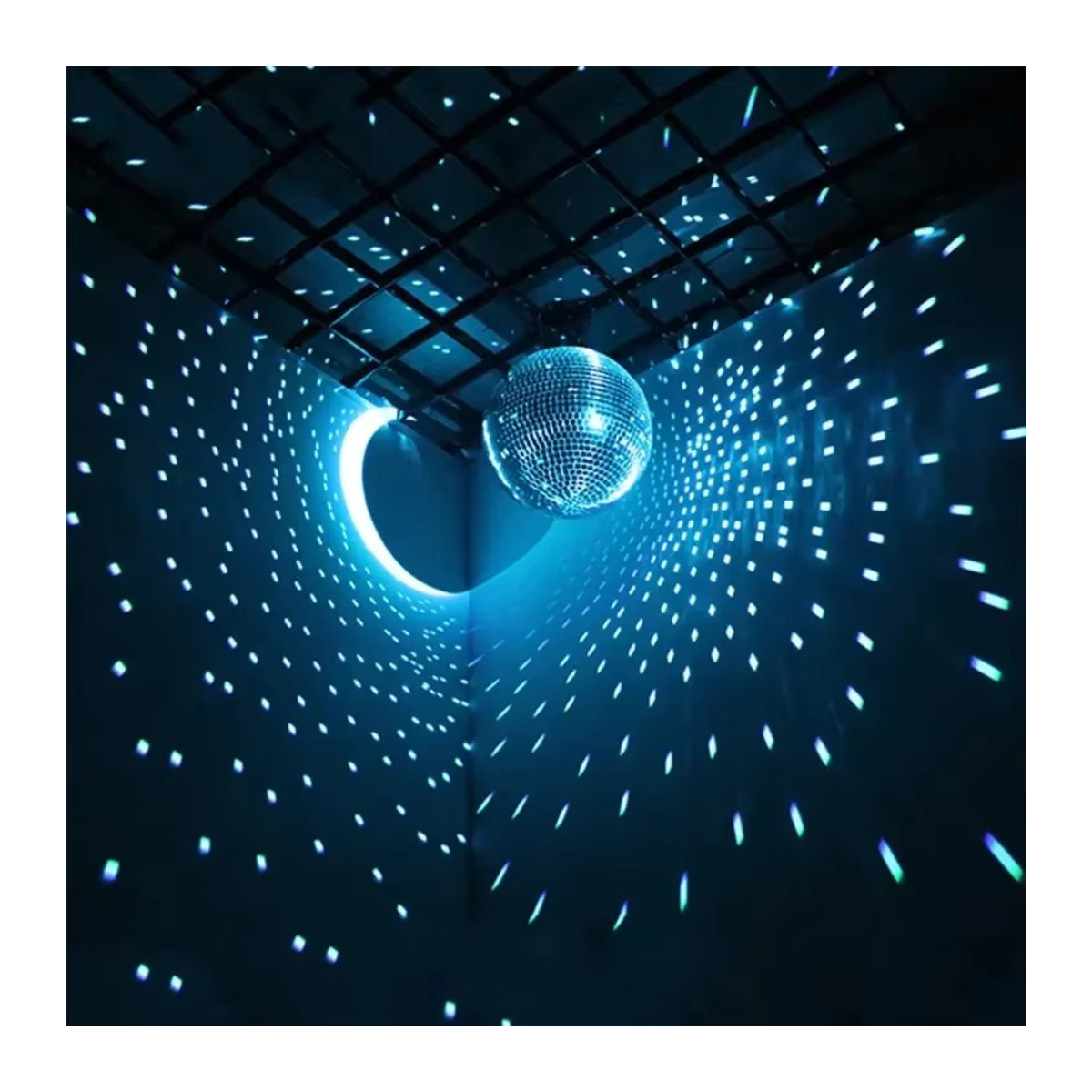XMSJ Disco-Kugel aus Glas in Silber, runde Spiegelkugel mit Schlaufe zum Aufhängen, dekoratives Ornament für Party und Weihnachten - Bild 5
