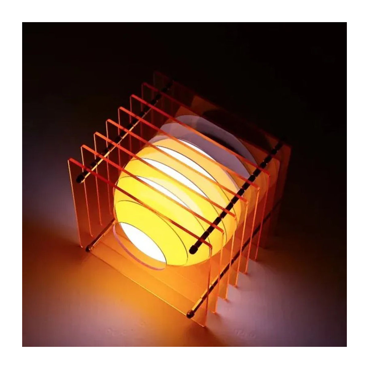 XMSJ DIY Mondlampe aus Acryl in Orange als moderne Nachtlicht-Desktop-Dekoration und atmosphärische Raumbeleuchtung - Bild 1
