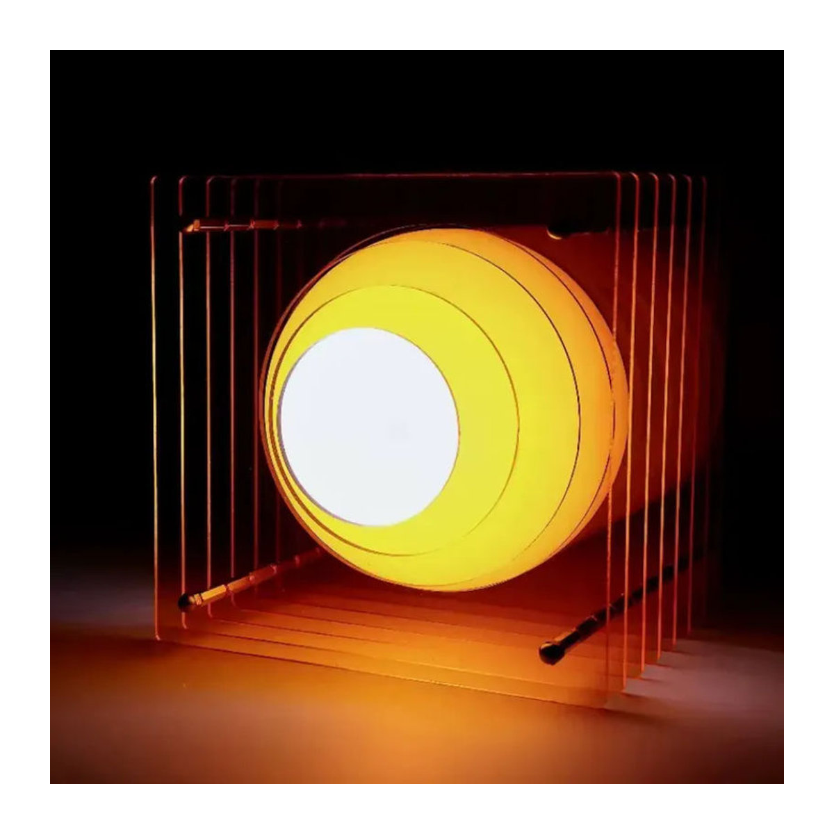 XMSJ DIY Mondlampe aus Acryl in Orange als moderne Nachtlicht-Desktop-Dekoration und atmosphärische Raumbeleuchtung - Bild 2