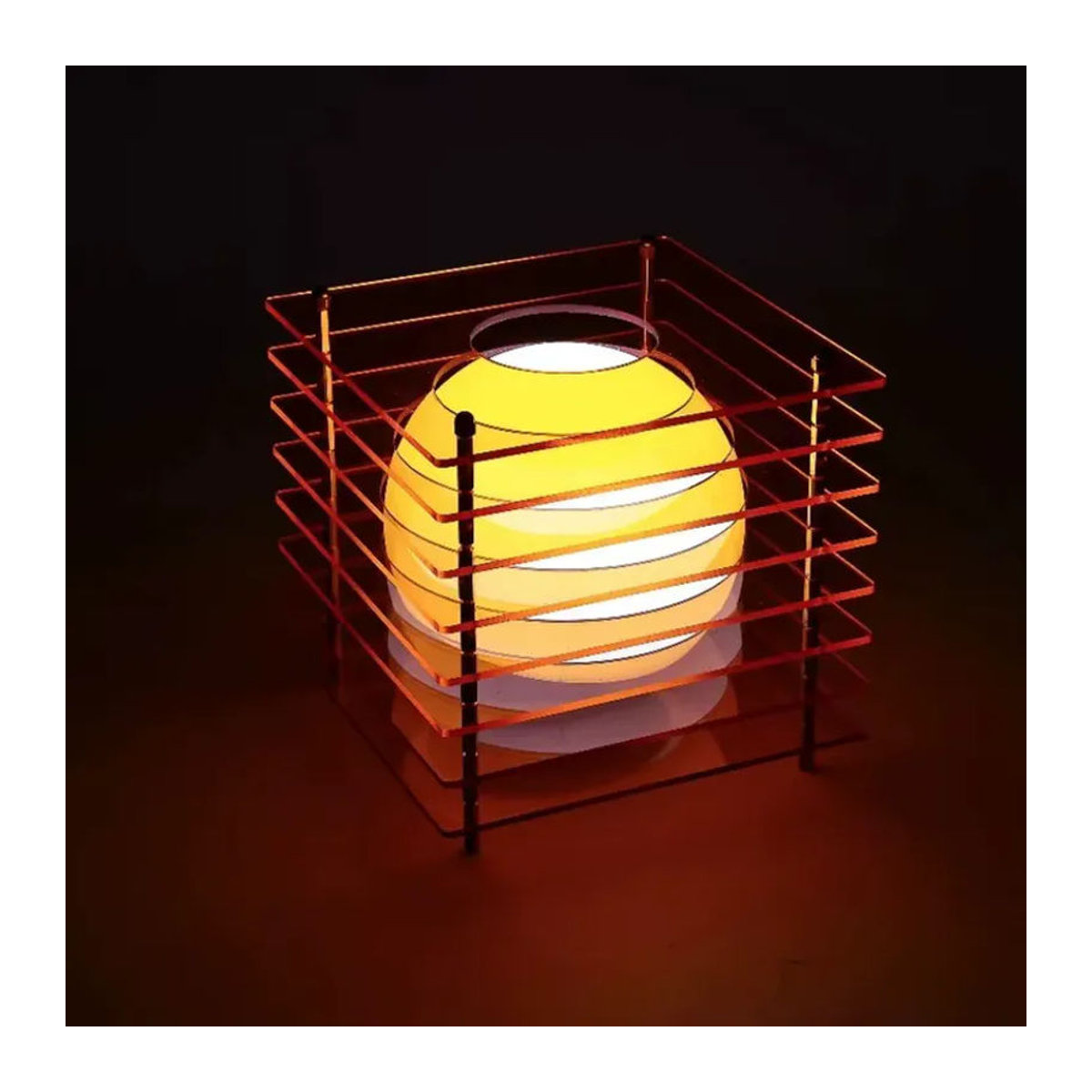 XMSJ DIY Mondlampe aus Acryl in Orange als moderne Nachtlicht-Desktop-Dekoration und atmosphärische Raumbeleuchtung - Bild 3