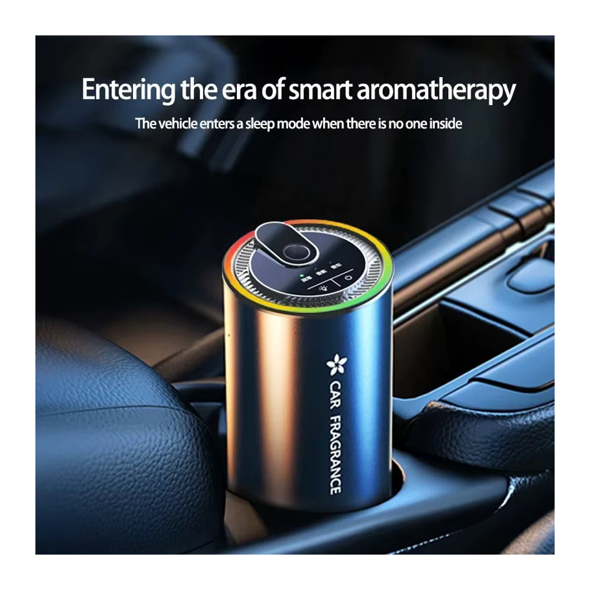 XMSJ Elektrischer Auto Lufterfrischer mit LED Licht, USB aufladbarer Duft Diffusor für Aromatherapie, Schwarz - Bild 4