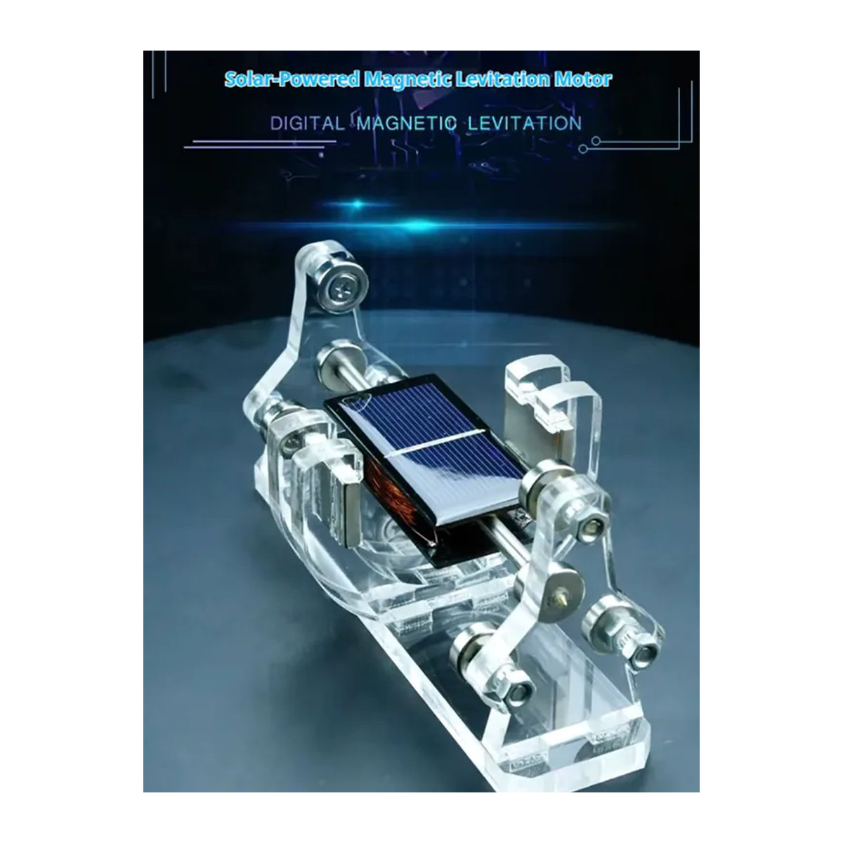 XMSJ Magnetischer Solargenerator mit Aufhängungstechnologie als minimalistisches Levitationsornament in Transparent und Geometrischem Design - Bild 6