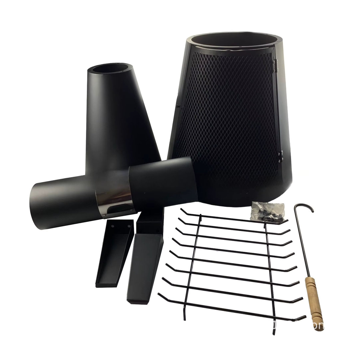 XMSJ Mexikanische Chiminea-Feuerstelle aus Metall in Schwarz für den Außenbereich mit Kamin zur Holzverbrennung - Bild 6