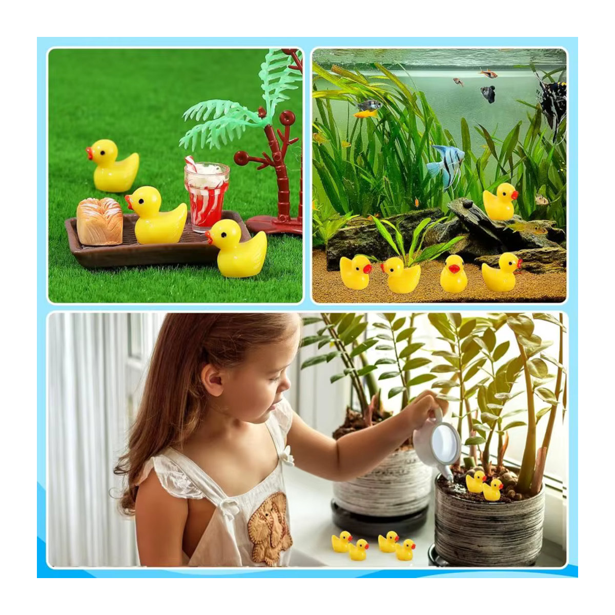 XMSJ Mini-Harz-Enten Set in Gelb, 100 Stück Dekofiguren für Garten, Puppenhaus und DIY-Projekte - Bild 2