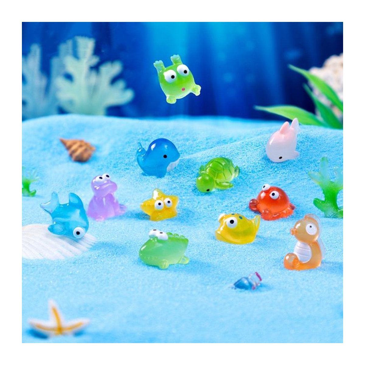 XMSJ Mini-Meeresfiguren aus Kunstharz in Mehrfarbig für dein DIY Aquarium und Mikro-Gartenlandschaften - Bild 1